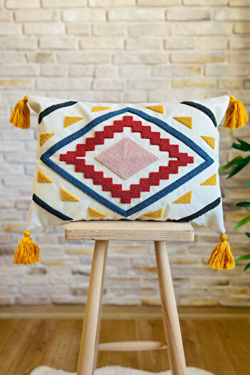 SWITA Single Decorative Special Design Punch Embroidered Throw Pillow Cover