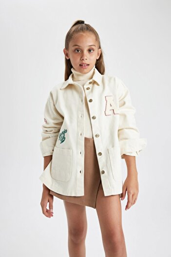 DeFacto Gabardine Girl's Shirt - Long Sleeve B3628a823au