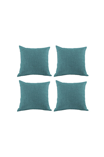 In House 4 Pieces Linen Decorative Cushion Set Solid Design - 45x45 cm