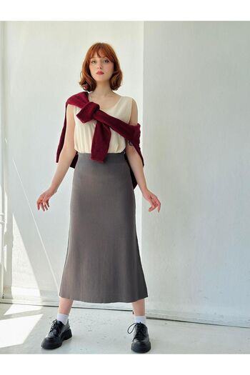 Retrobird Anthracite Bell Knitwear Women's Skirt