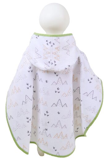 AİRYCOT Children's Poncho Towel Green Dino