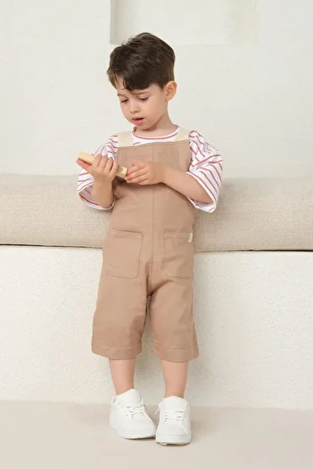 Mioma Kids Camel Strappy Jumpsuit