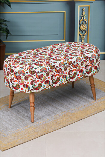 PUFMANYA LUNA MİX LARGE 90 CM DAMLA ÖZEL GÜRGEN AYAKLI PUF BENCH KOLTUK