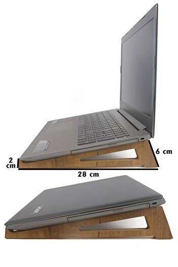 MH MiniHediye Wooden Laptop Holder Notebook Stand Macbook Riser 13" 14" 15" 16" 17"