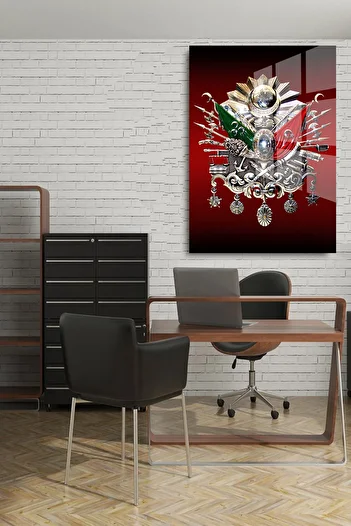 TAULART Ottoman Monogram Glass Painting, Home and Office Gift High Definition 4mm Luxury Painting