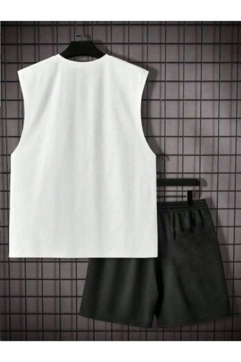 MOONBULL Men's Oversize Sleeveless T-shirt and Shorts Set - Vertical Printed