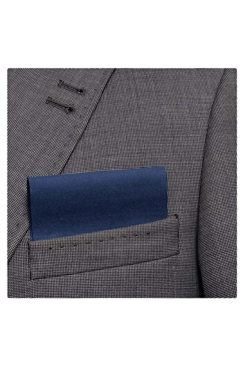 Exve Exclusive Indigo Blue Natural Linen Folded Ready to Use Pocket Collar Blazer Handkerchief