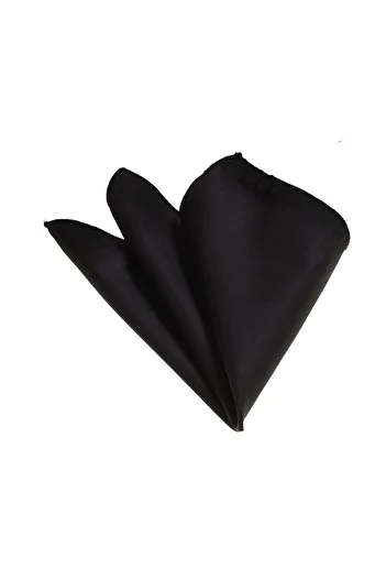 Exve Exclusive Black Plain Single Color Cotton Pocket Collar Handkerchief
