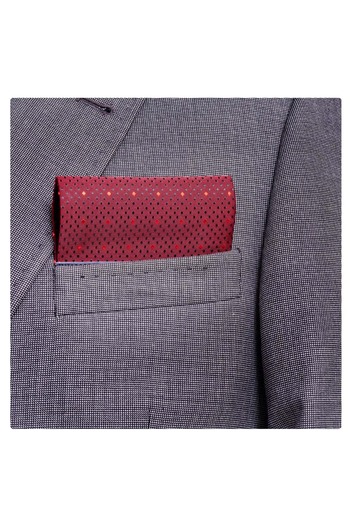 Exve Exclusive Claret Red and Black Polka Dot Folded Ready-to-Use Pocket Handkerchief