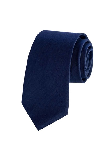 Exve Exclusive Navy Blue Plain Natural Tie Handkerchief Set