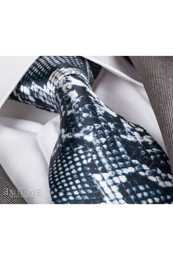 Exve Exclusive Black Snake Pattern Necktie