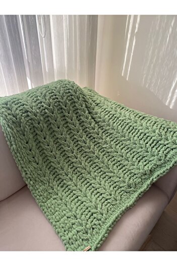 Neva Puffy Organic Hand Knitted Baby Gift Blanket 100*100 cm