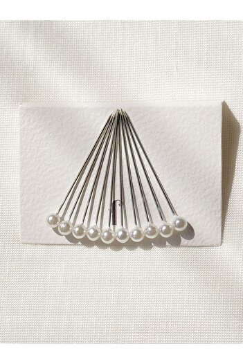 Femple Modest White Shawl Needle - 10 Pieces No-Snag Hijab Needles