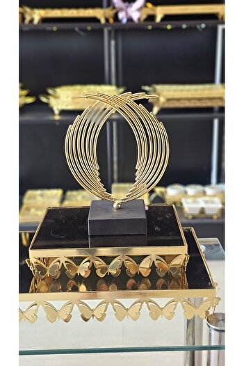 farklı evim Dekoratif Altın Rengi Metal Tel Çelenk Model Aksesuar Küçük Boy
