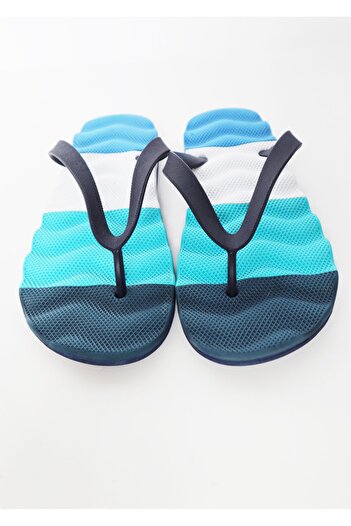 Bermody Men's Comfortable Wavy Navy Blue Flip Flops Beach Flip Flops