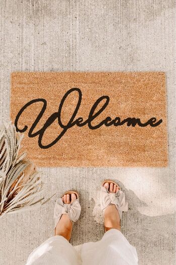 Paspas Yap Welcome Handwritten Door Mat Mat Models Koko Mat Exterior Door Mat Home Entrance Mat