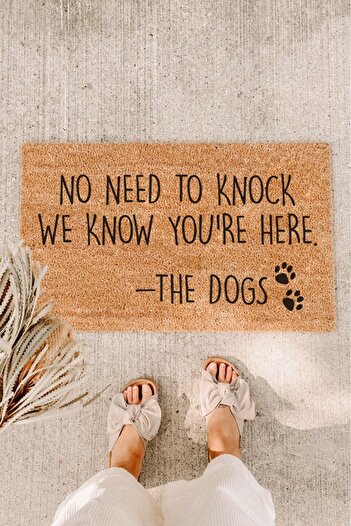 Paspas Yap No Need Knock Dog Paw Door Mat
