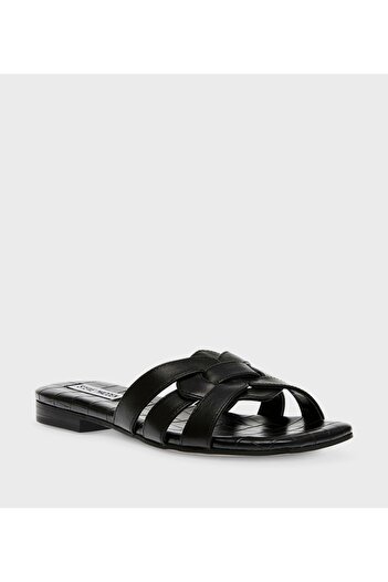 Steve Madden Black Multicolor Women's Flat Sandals Sandals