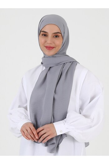 Stella Eşarp Crepe Jazz Shawl - Ασημί Χρώμα Γυναικείο Σάλι