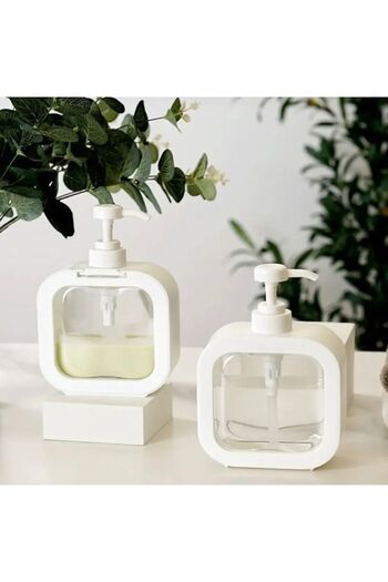 Mimoza White 16 cm Transparent Liquid Soap Dispenser