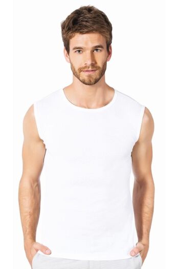 DONEX 2024 100% Cotton Ribbed 0 Sleeve Single Men's Undershirt