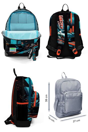 Coral High Black Trolley Patterned Five-Piece Primary School School Bag Set for Boy