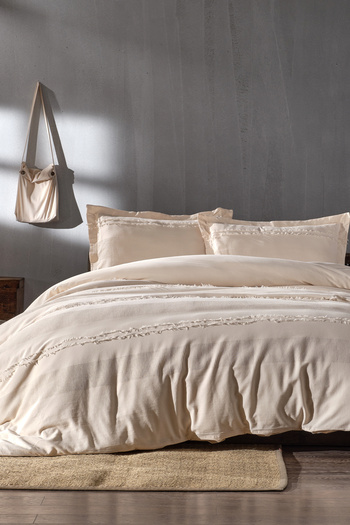 Doqu Home Carla Single Duvet Cover Set - Cream