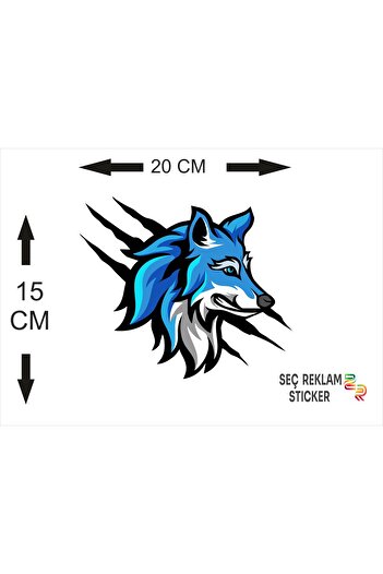 SEÇ Autocolant Blue Claw Wolf - Multifuncțional