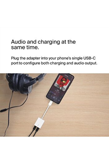 Belkin RockStar™ USB-C Audio + Charge Adapter - 60W Fast Charging for iPhone, iPad, Pixel & More - White
