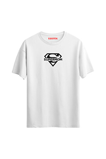 Açık Garaj Unisex SUPER MOM εμπριμέ κανονικό μπλουζάκι - Ειδικό για τις μαμάδες