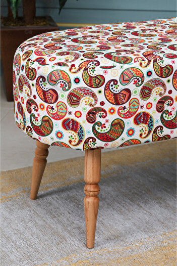PUFMANYA LUNA MİX LARGE 90 CM DAMLA ÖZEL GÜRGEN AYAKLI PUF BENCH KOLTUK