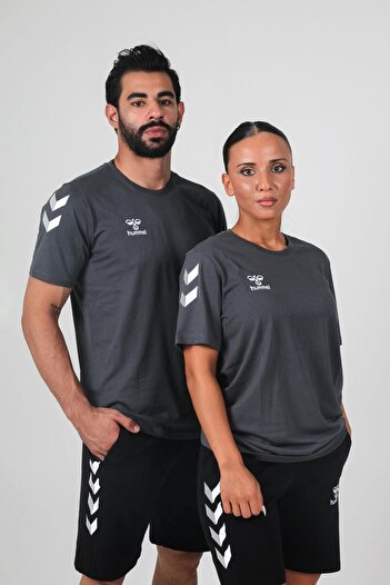 hummel Βαμβακερό μπλουζάκι Armin Anthracite Crew Neck