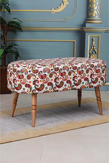 PUFMANYA LUNA MİX LARGE 90 CM DAMLA ÖZEL GÜRGEN AYAKLI PUF BENCH KOLTUK