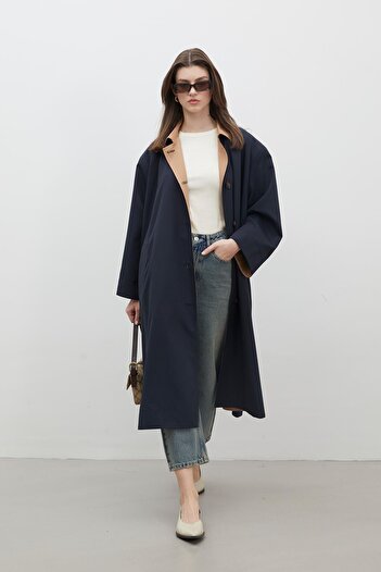 Manuka MILANO Navy Blue Oversize Trench