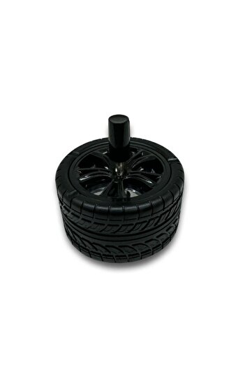 Atomic Black Push-To-Turn Metal Ashtray Rim - 10cm Rubber Design