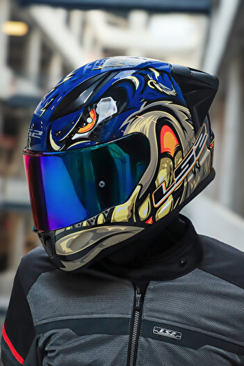LS2 RAPID 2 RACE SPOX MAVİ-GRİ KASK