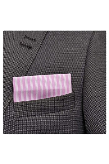 Exve Exclusive Pink and White Striped Folded Ready-to-Use Pocket Collar Blazer Handkerchief