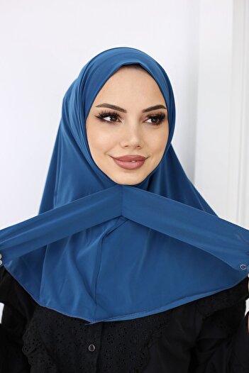 feronis Γυναικείο Hijab Bonnet έτοιμο σάλι τουρμπάνι _Μπλε