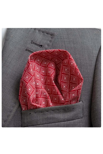 Exve Exclusive Red Printed Collar Handkerchief