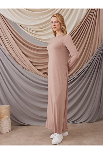 Femple Modest Nude Long Sleeve Inner Dress - Long Sleeve Dress Layer