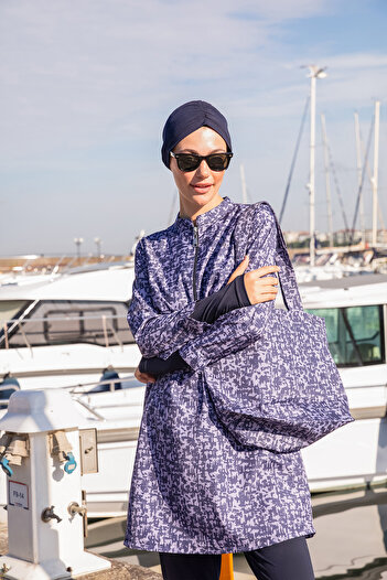 Minel Μωβ μαγιό Hijab - Γυναικείο Σετ 2 K-045, Πλήρως καλυμμένο