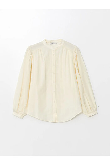 LC Waikiki LCW Vision Oversize Women's Blouse - High Collar, Solid Long Sleeve