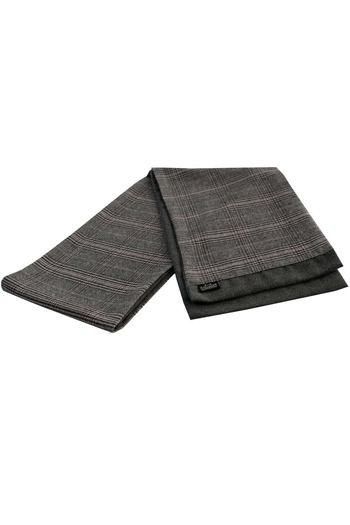 Exve Exclusive Gray Beige Brown Plaid Checked Double Sided Scarf