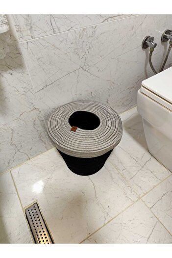 ModaCardin Natural and Natural Jute and Straw Trash Can - Modern Bucket for Kitchen and Bathroom