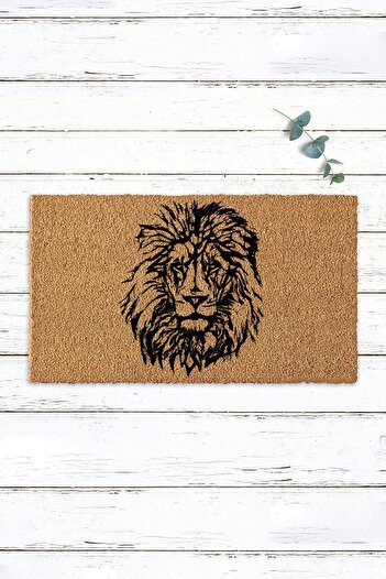 Paspas Yap Lion Designed Koko Mat Door Mat Door Mat Pvc Base Koko Mat Bristle Mat Exterior Door