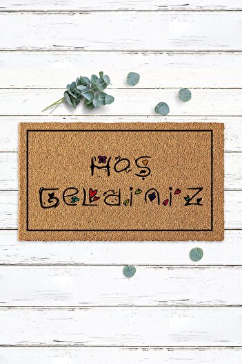 Paspas Yap Welcome Koko Doormat Exterior Door Mat Bristle Mat Home Door Entrance Mat Apartment Apartment Mat