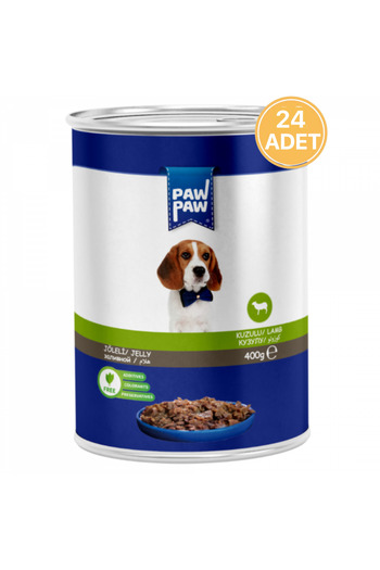 Paw Paw Jelly Parça Etli Kuzulu Yavru Köpek Konservesi 400 gr (24 ADET)