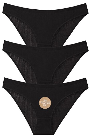 papatya lingerie Chiloți din bumbac cu nervuri - Pachet de 3 chiloți de bază