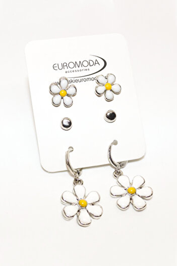 EUROMODA Daisy Colored Ball Earrings Set of 3 Earrings