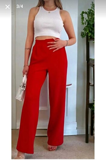 BILDEŞA High Waist Velcro Women's Palazzo Trousers